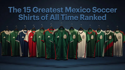 Professional header image for list-based article: The 15 Greatest Mexico Soccer Shirts of All Time Ranked