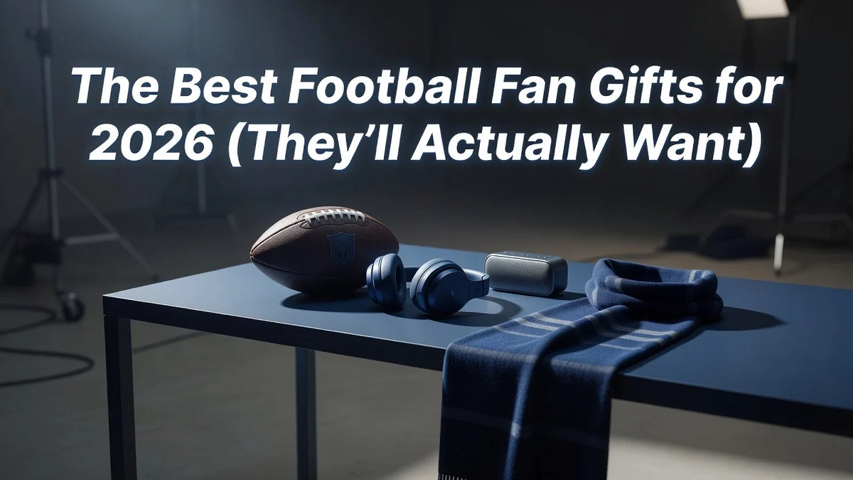 Professional header image for list-based article: The Best Football Fan Gifts for 2026 (They'll Actually Want)