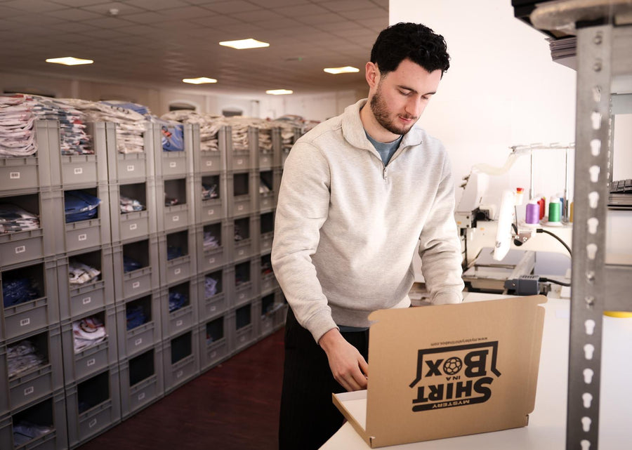 Packing a Shirt in a Box order in the Belfast warehouse